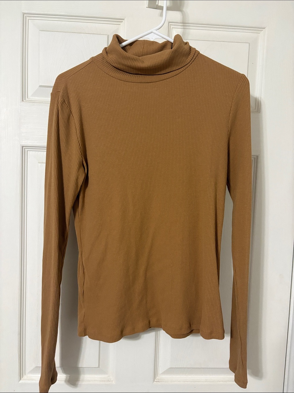 Old Navy Ribbed Turtleneck Long Sleeve Top - Camel Brown